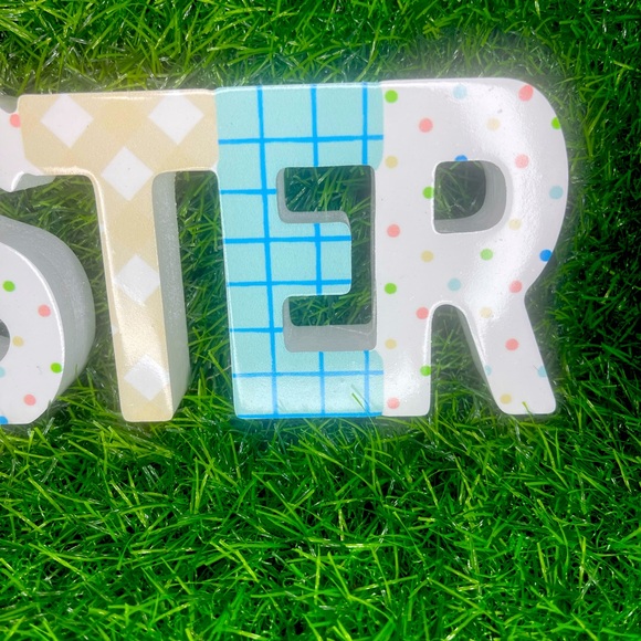 Target Spritz Felt Colorful Egg 14" Wreath Hanging Decor & EASTER tabletop sign - Picture 8 of 8